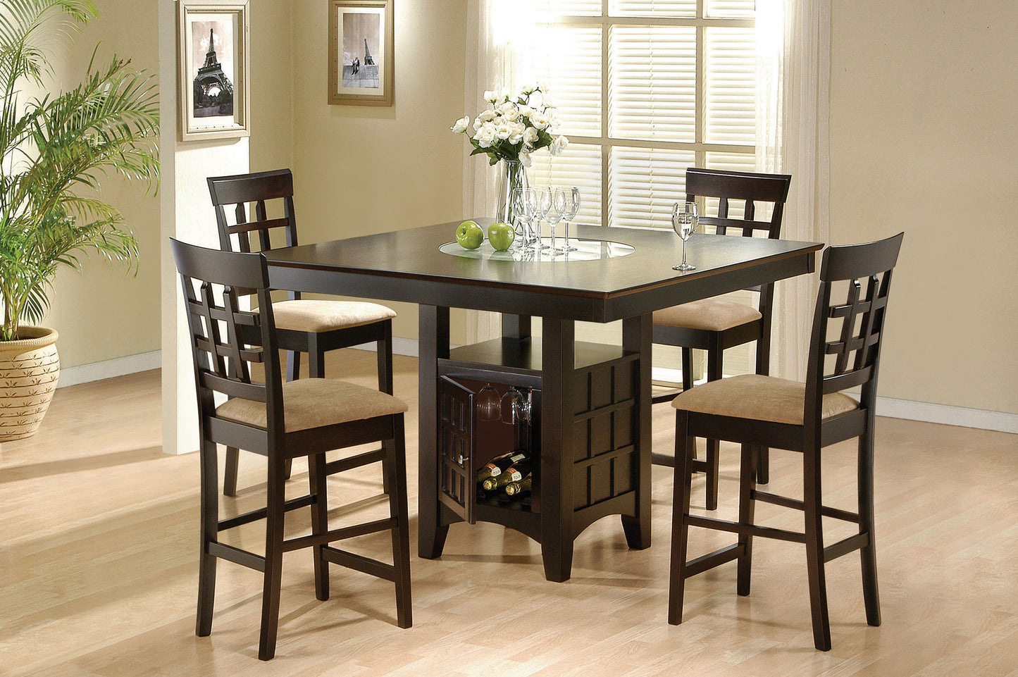 Gabriel 5-piece Square Counter Height Dining Set Cappuccino