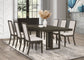 Kelly 7-piece Rectangular Dining Table Set Dark Grey