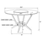 Abby 5-piece Round Dining Table Set White High Gloss