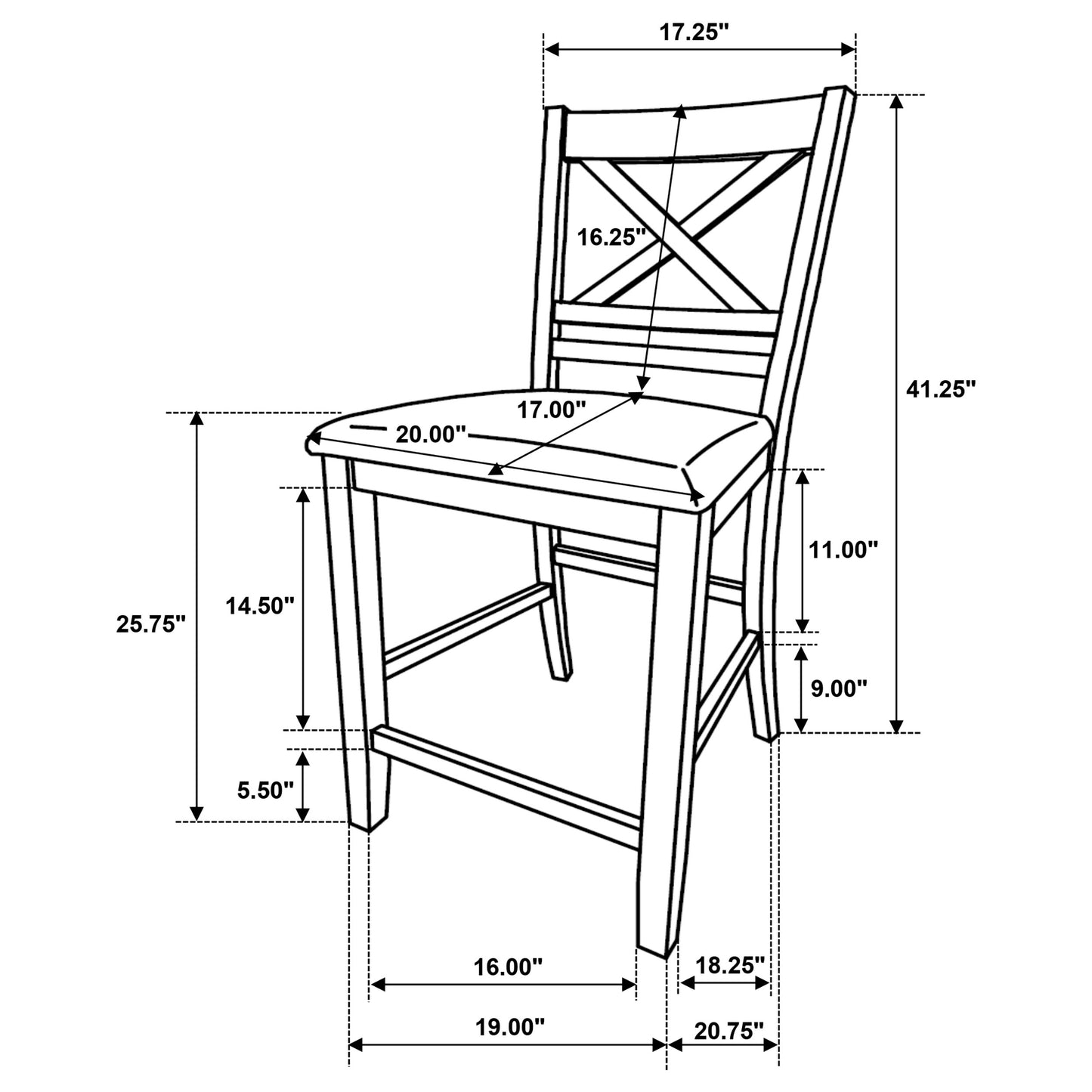 Hollis 5-piece Counter Height Dining Set Brown and White