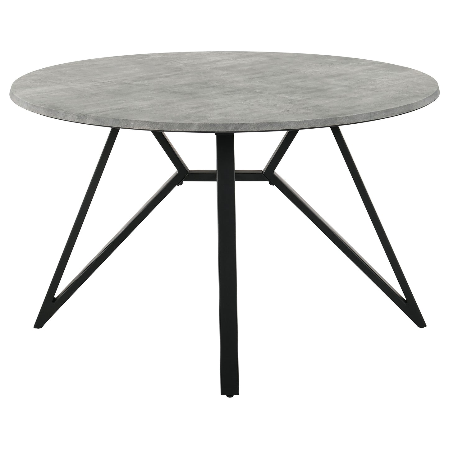 Neil 5-piece Round Dining Table Set Concrete Gunmetal