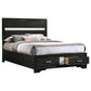 Miranda 51-inch Wood Full Storage Panel Bed Black