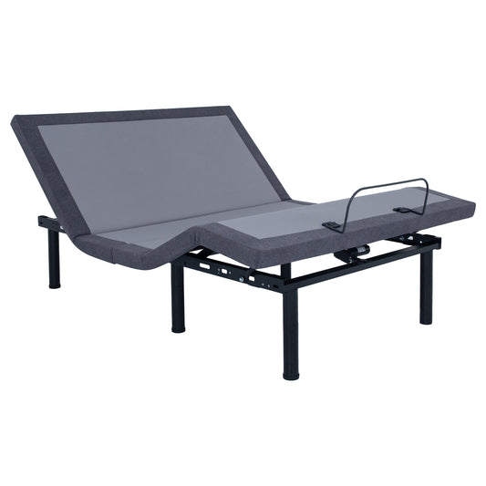 Negan Twin Extra Long Adjustable Bed Base Grey and Black