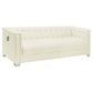 Chaviano 2-piece Upholstered Track Arm Sofa Set Pearl White