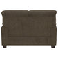 Clementine 3-piece Upholstered Padded Arm Sofa Set Brown