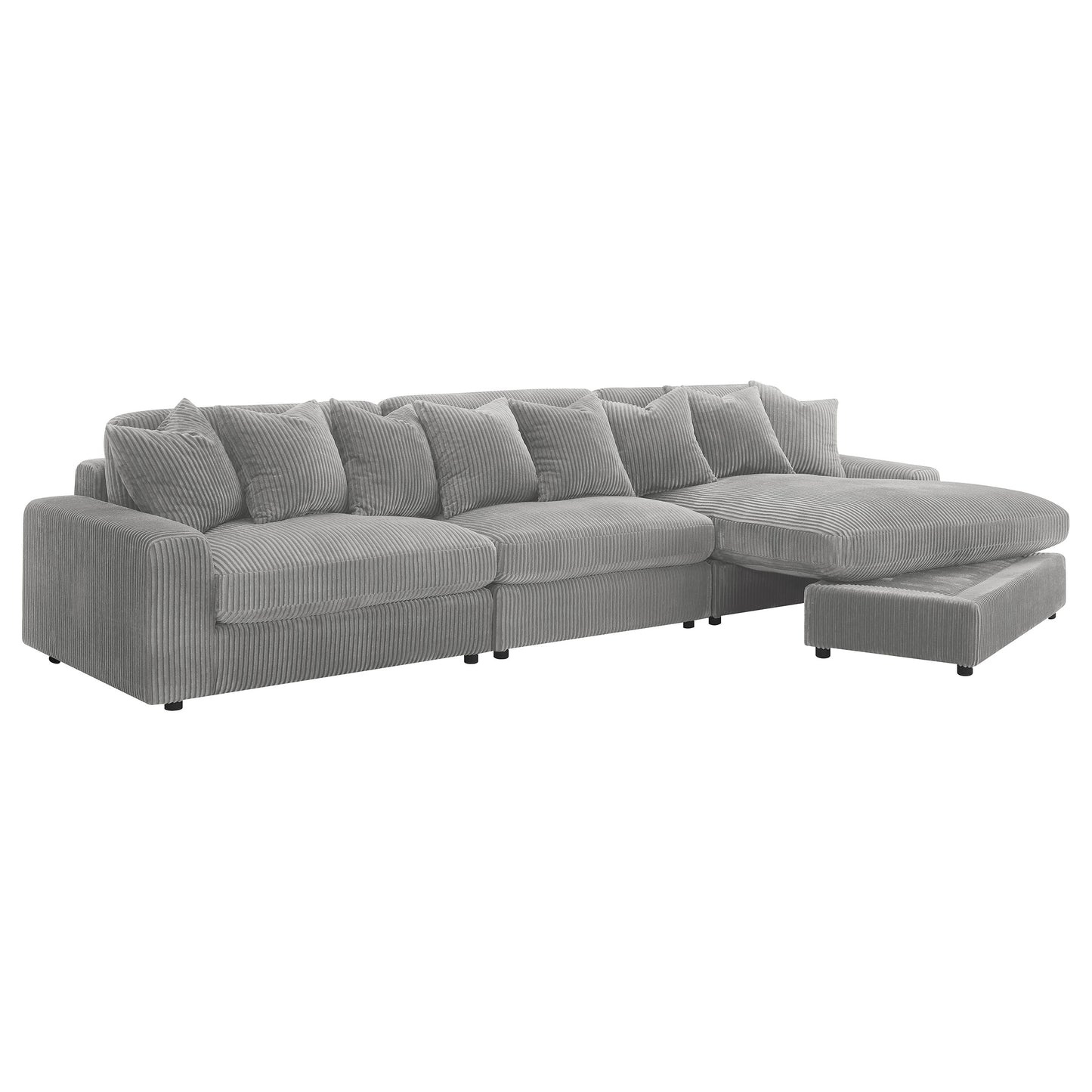 Blaine Upholstered Reversible Chaise Sectional Sofa Fog