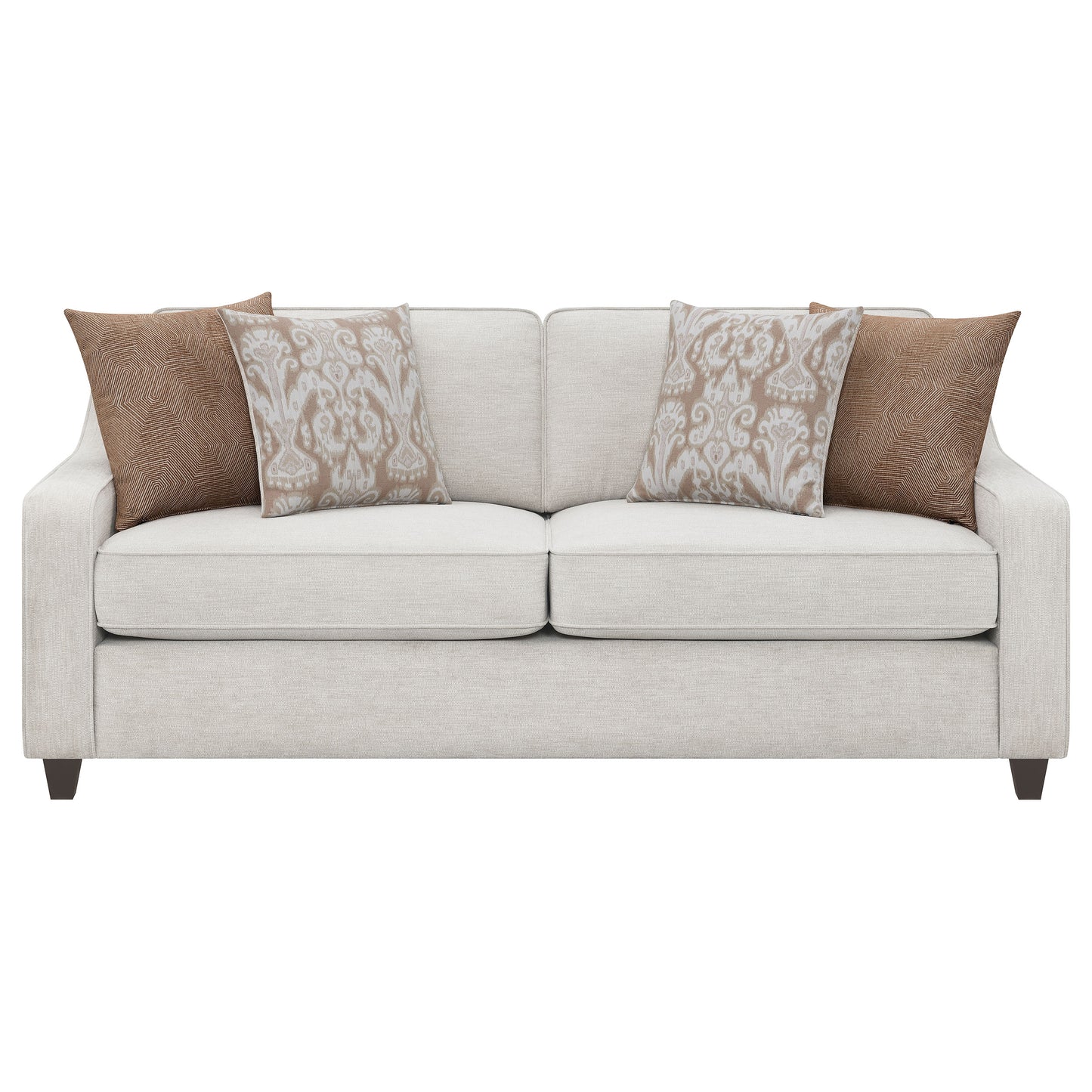 Christine 2-piece Upholstered Sloped Arm Sofa Set Beige