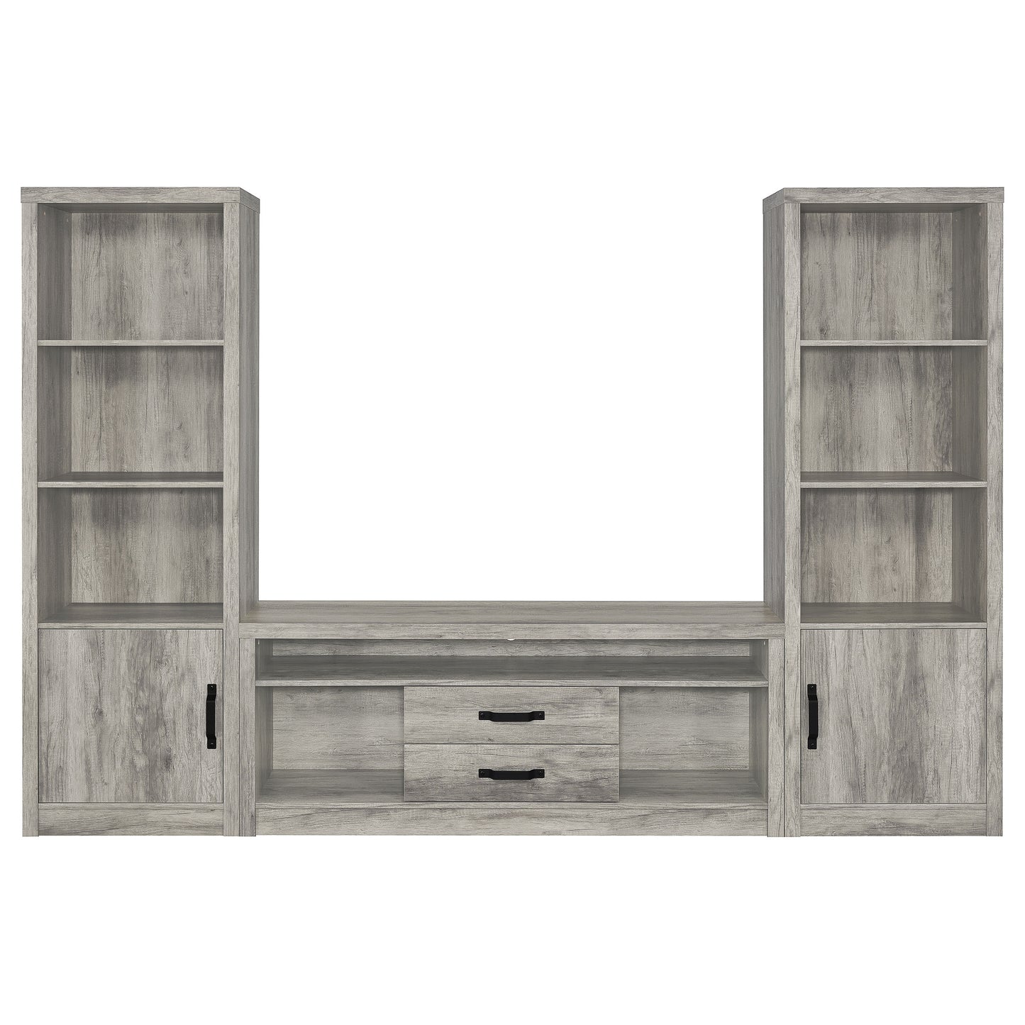 Burke 3-shelf Engineered Wood Media Tower Grey Driftwood