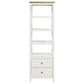 Hollis 4-shelf Wood Media Tower with Drawers Brown and White