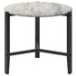 Tandi Round Faux Marble Side End Table White and Black