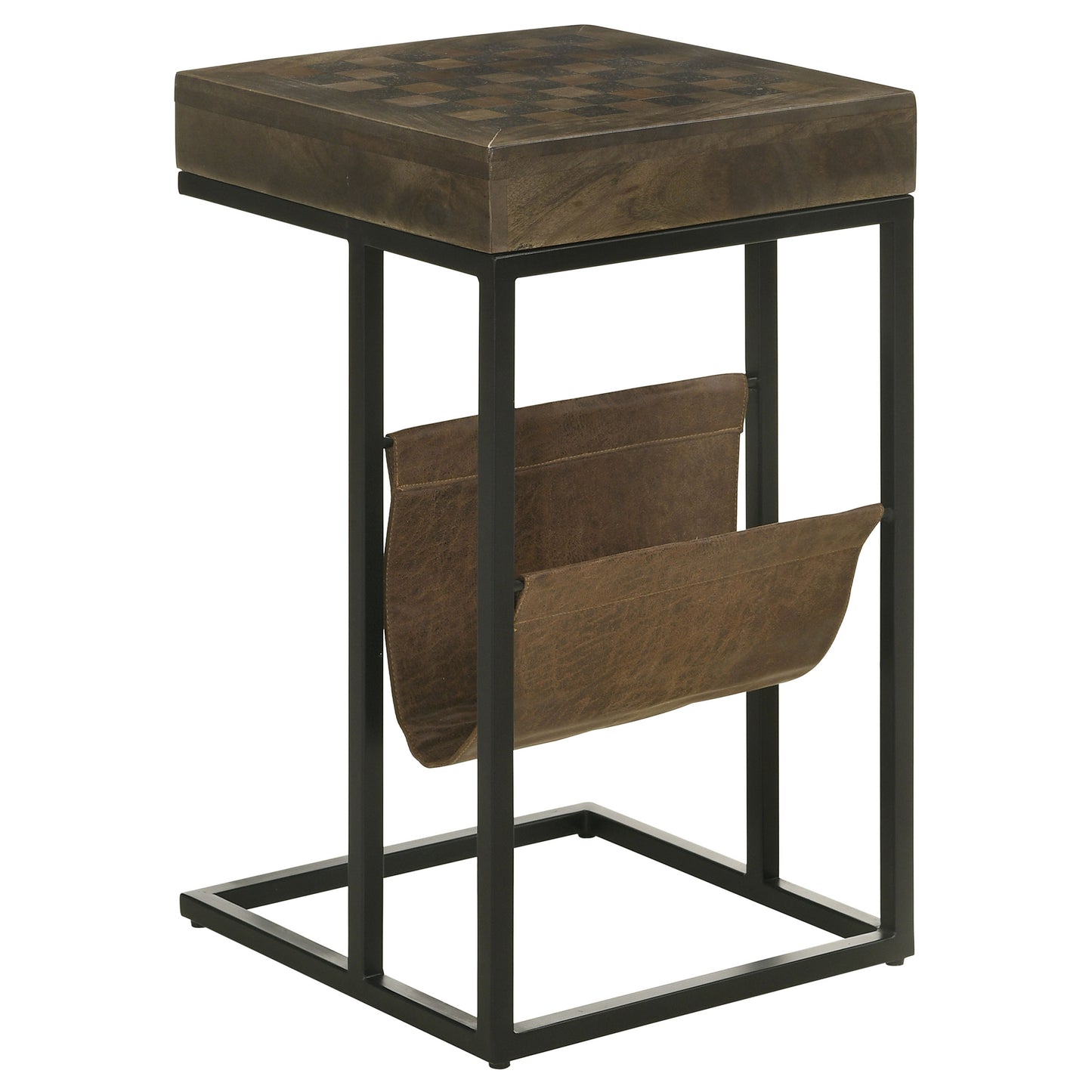 Chessie 1-drawer Side Table With Leatherette Sling Tobacco