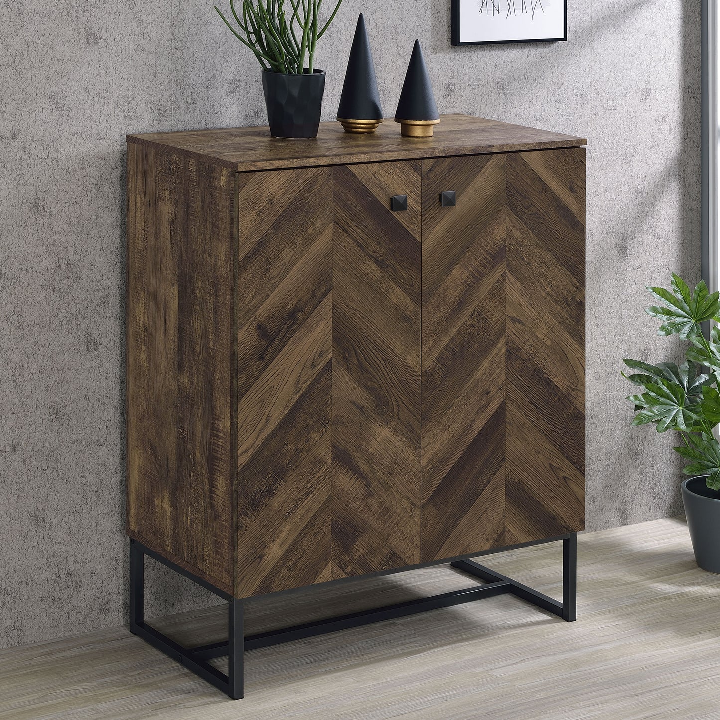 Carolyn 2-door Engineered Wood Accent Cabinet Rustic Oak