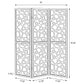 Nailan 3-Panel Room Divider Folding Screen Black Open Mosaic