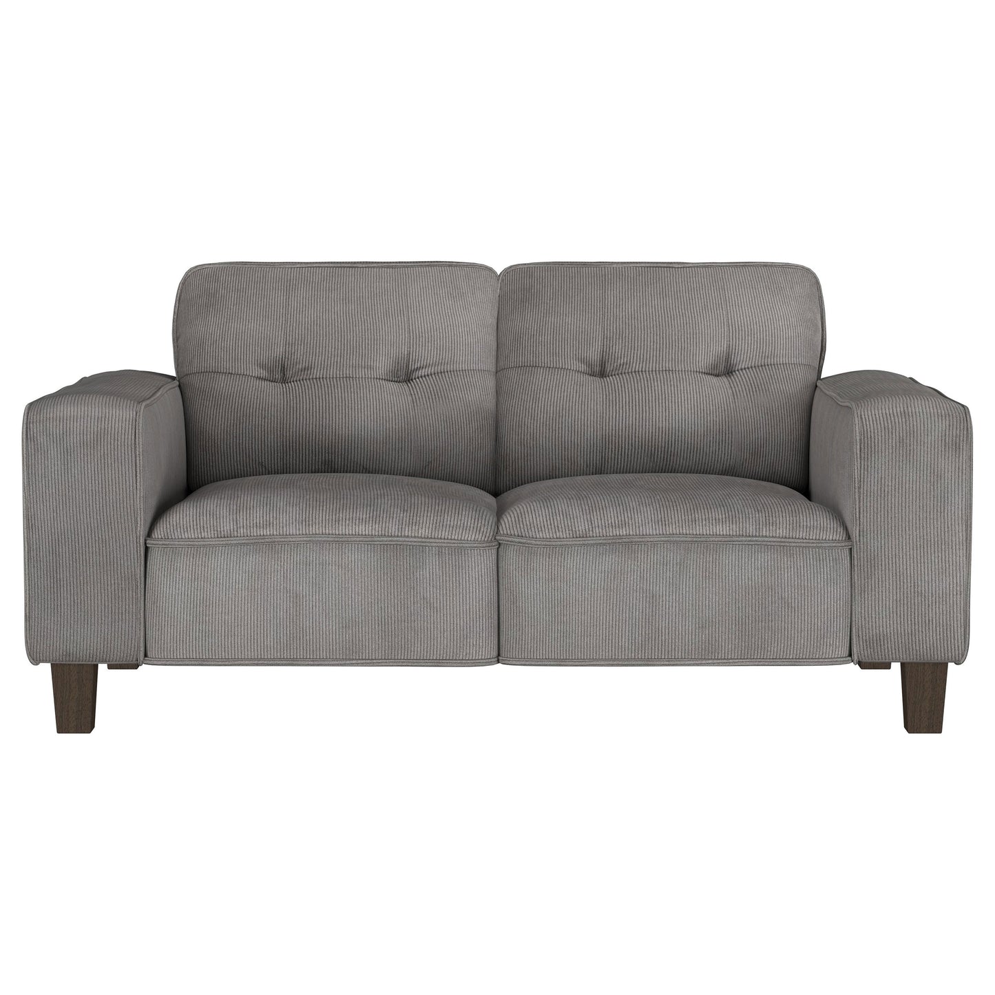 Deerhurst Upholstered Track Arm Tufted Loveseat Charcoal