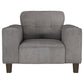 Deerhurst Upholstered Track Arm Tufted Accent Chair Charcoal