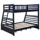 Ashton 2-drawer Wood Twin Over Full Bunk Bed Navy Blue