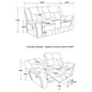 Conrad 3-piece Upholstered Padded Arm Motion Sofa Set Grey