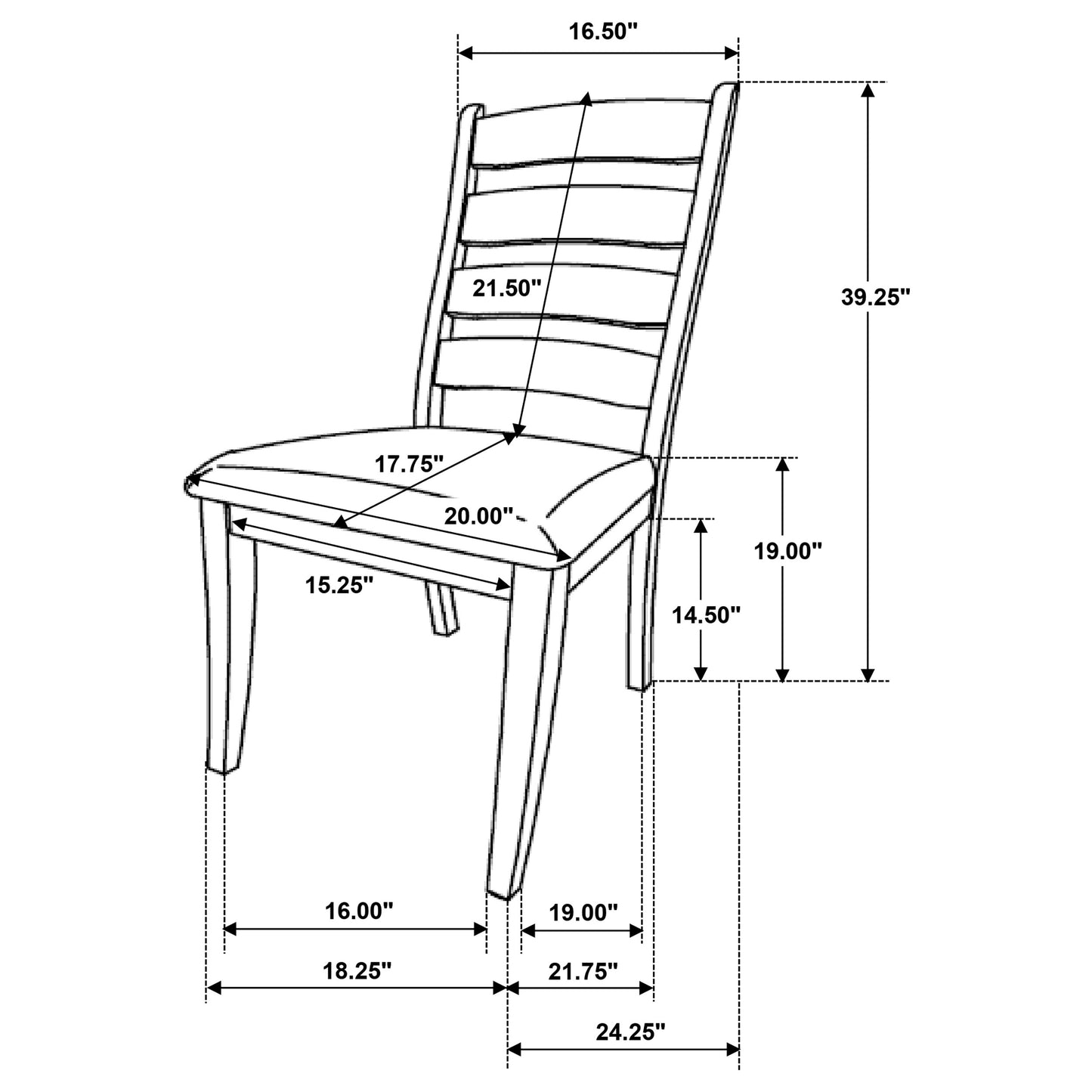 Danvers Wood Dining Side Chair Brown Oak (Set of 2)