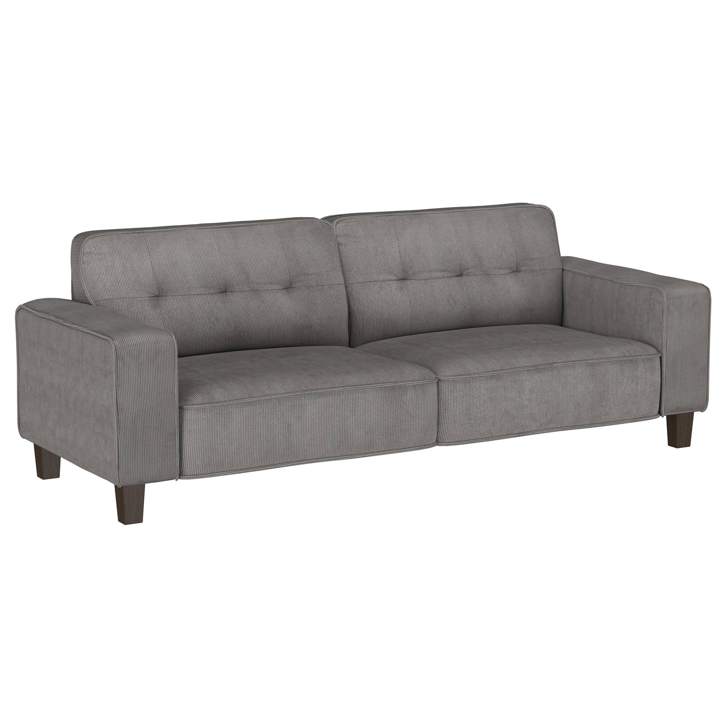 Deerhurst 2-piece Upholstered Track Arm Sofa Set Charcoal