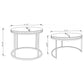 Addison 2-piece Round Mirror Top Nesting Tables Silver