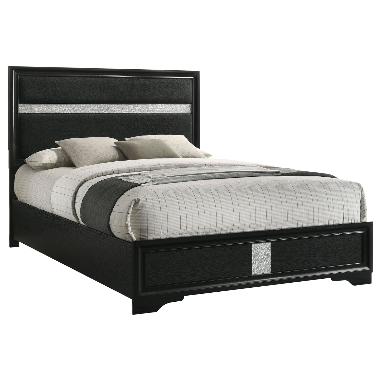 Miranda 55-inch Upholstered Full Panel Bed Black