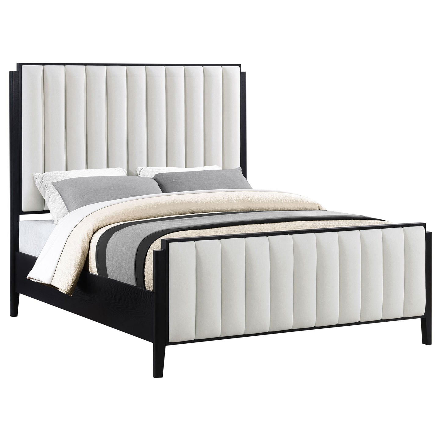 Brookmead 60-inch Upholstered Queen Bed Black