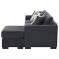 Storey Upholstered Sleeper Sectional Chaise Sofa Dark Grey