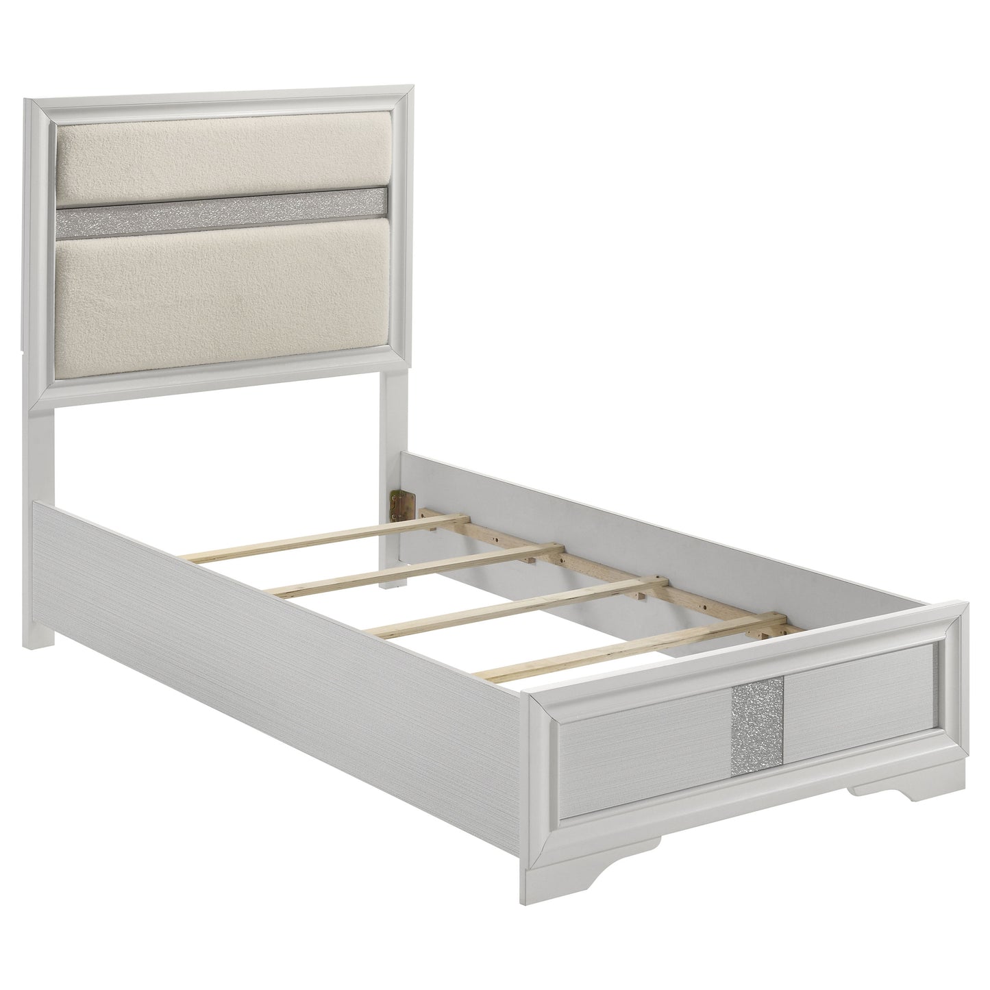 Miranda 54-inch Upholstered Twin Panel Bed White