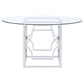 Starlight Round 54-inch Glass Top Metal Dining Table Chrome