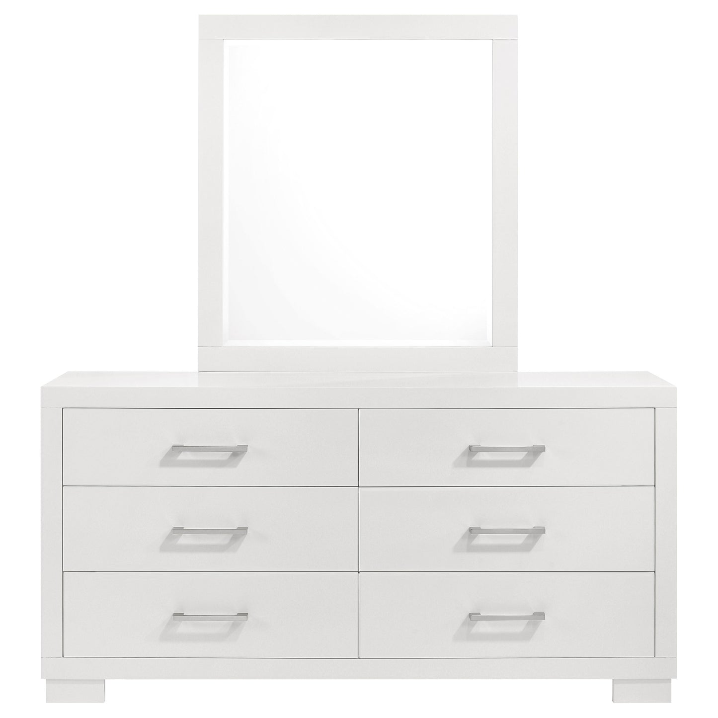 Jessica 6-drawer Dresser with Mirror Cream White