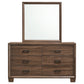 Brandon 6-drawer Dresser with Mirror Warm Brown