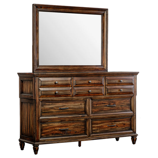 Avenue 8-drawer Dresser and Mirror Weathered Burnished Brown