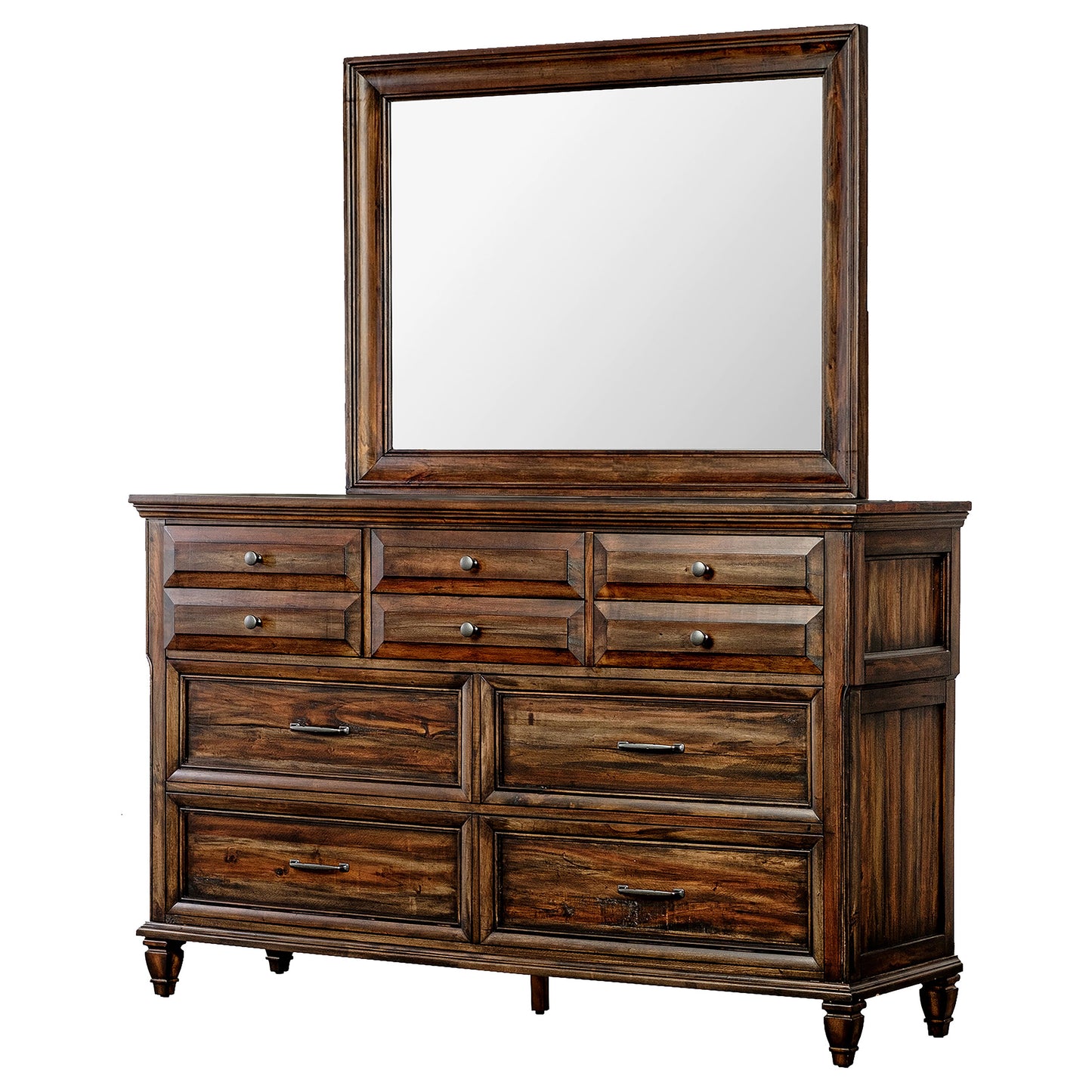 Avenue 8-drawer Dresser and Mirror Weathered Burnished Brown