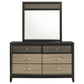 Valencia 6-drawer Dresser with Mirror Black