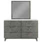 Nathan 6-drawer Dresser with Mirror Grey