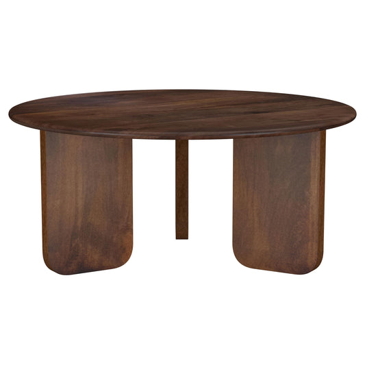 Dale Round Solid Mango Wood Coffee Table Brown