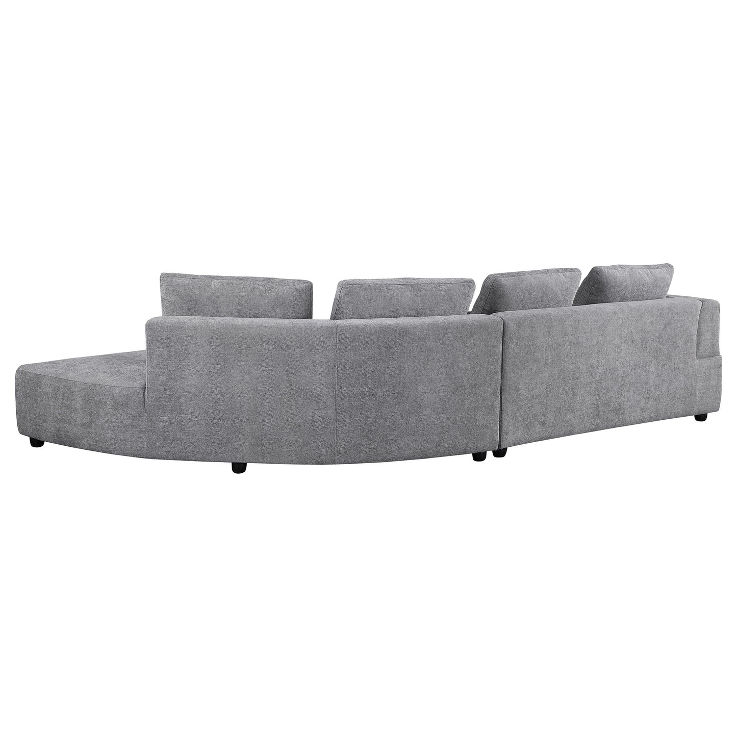 Toscano 134-inch Upholstered Sectional Sofa Grey