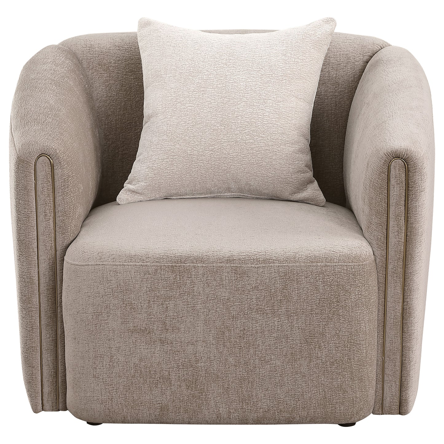 Townsend Chenille Upholstered Rolled Arm Chair Latte