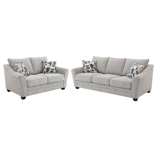 Tomkins 2-piece Boucle Upholstered Sofa Set Light Grey