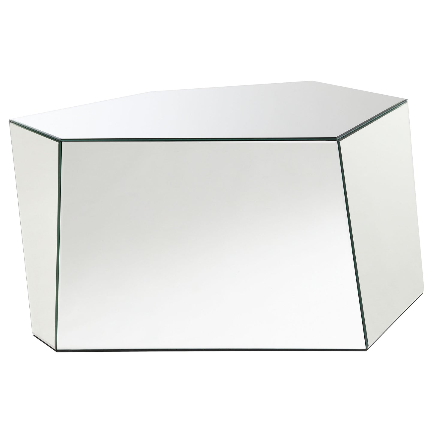 Capella Mirrored Abstract Geometric Coffee Table Silver