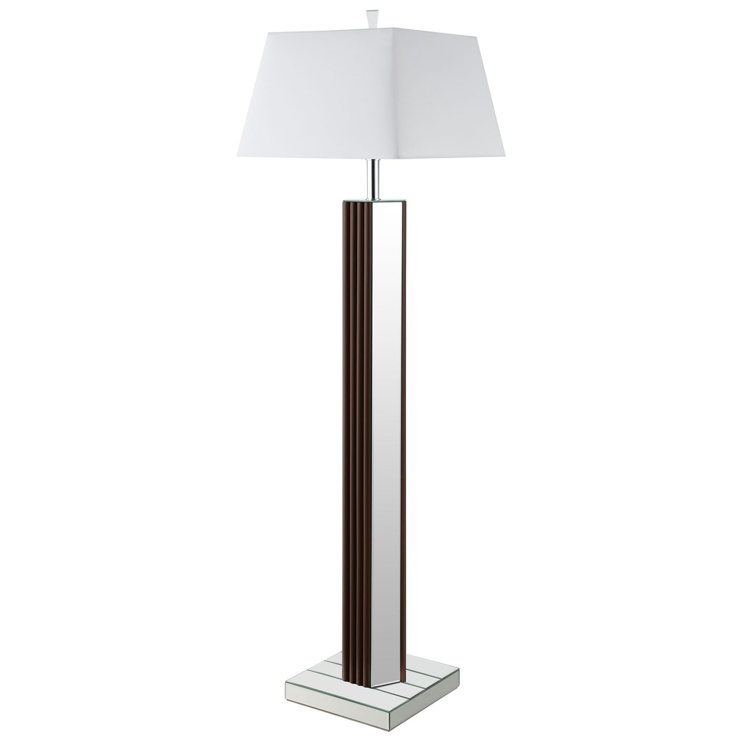 Elena 67-inch Square Tapered Mirrored Floor Lamp Brown