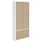 Hawthorne 4-shelf Glass Door Tall Cabinet with Drawers White