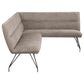 Dodson Fabric Upholstered L-Shaped Nook Dining Bench Taupe