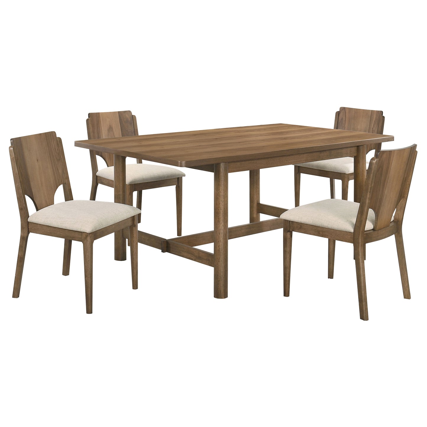 Crestmore 5-piece Rectangular Dining Table Set Walnut