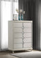 Olivia 5-drawer Bedroom Chest of Drawers Pearl White