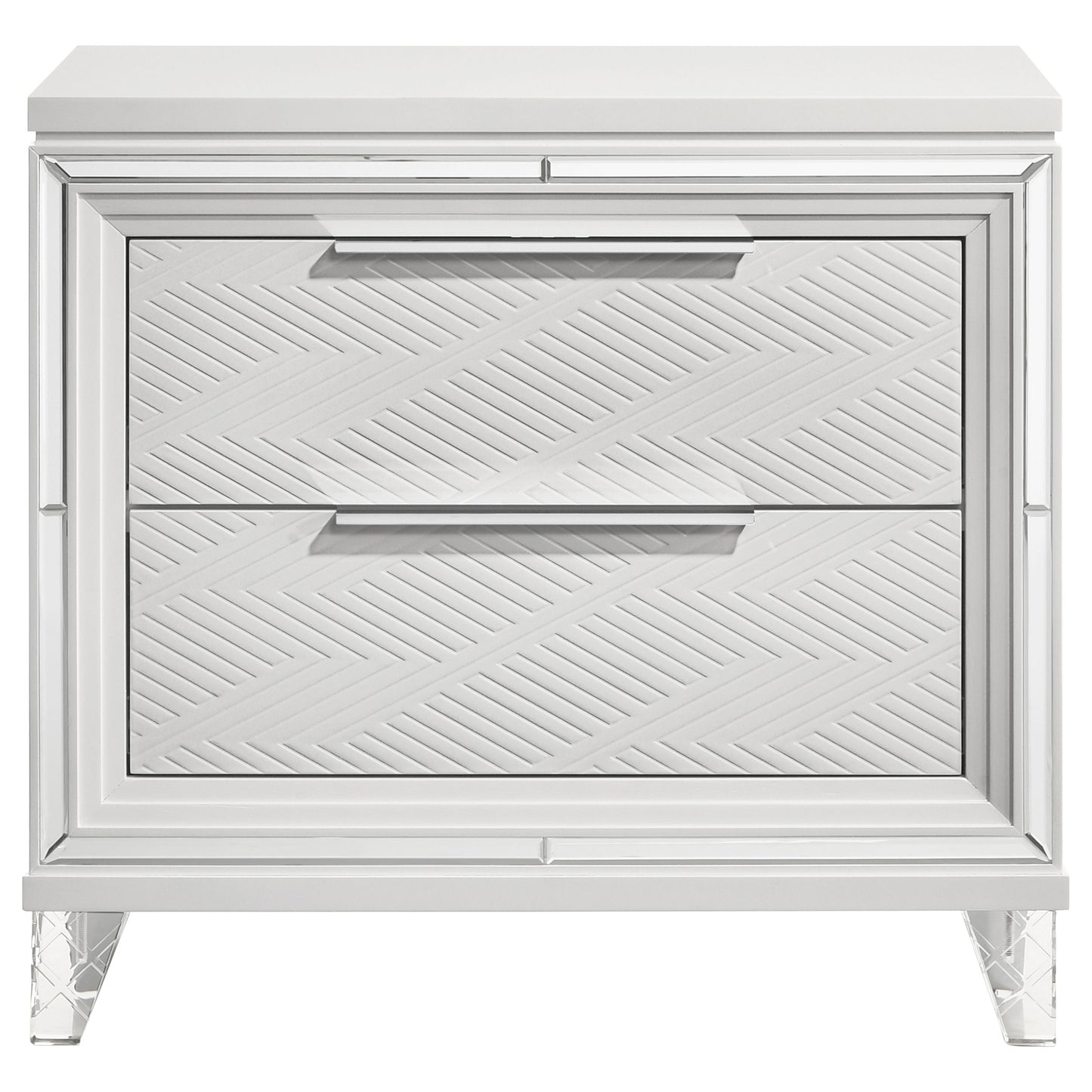 Marmore 2-drawer Nightstand Bedside Table White