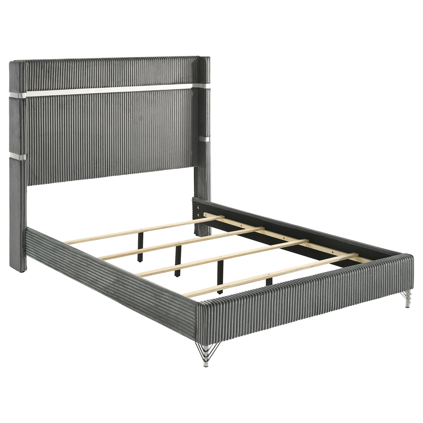 Lucia 4-piece Queen Bedroom Set Grey and Black