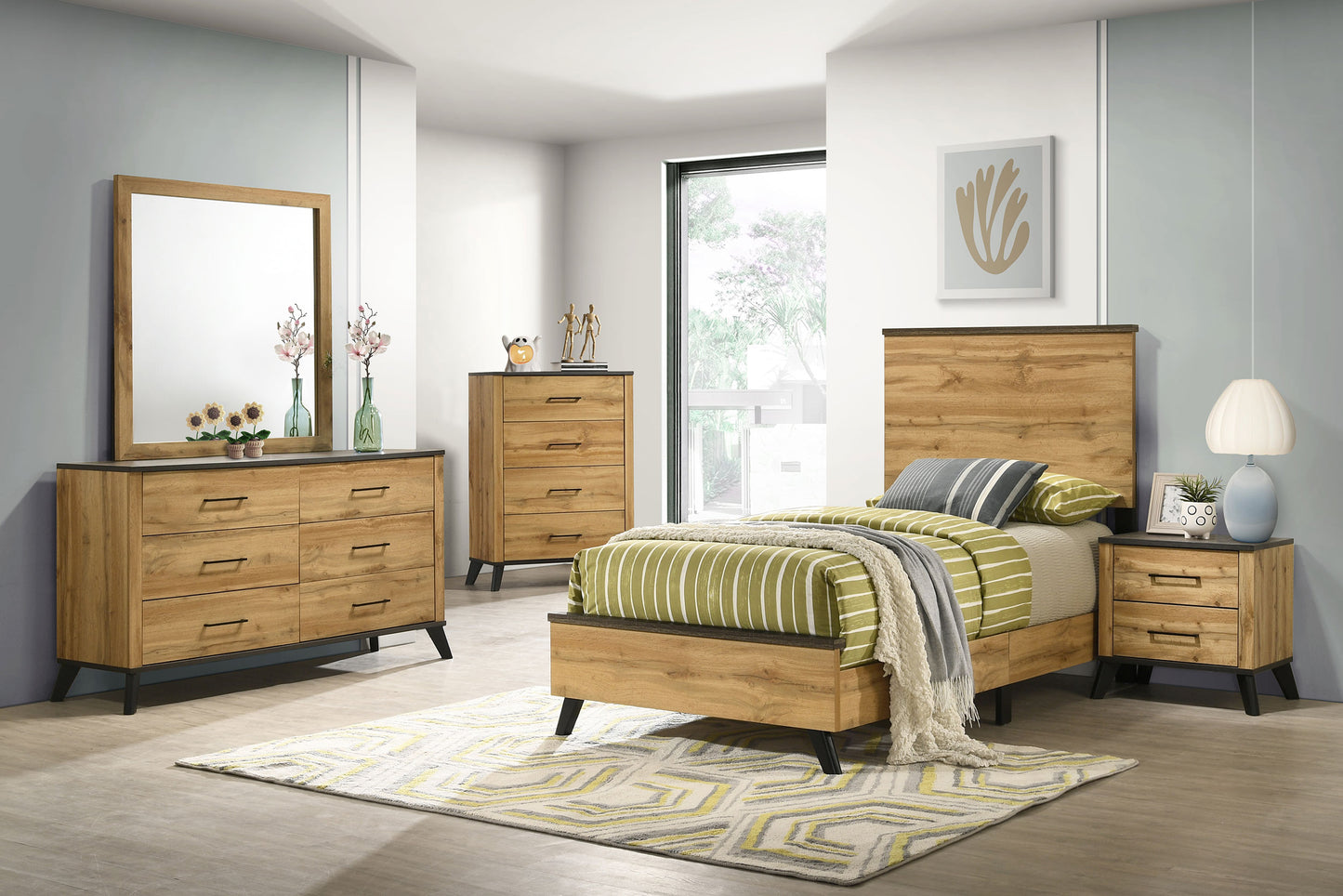 Kaywood 52-inch Twin Panel Bed Natural Pine