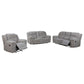 Gilson 3-piece Chenille Upholstered Reclining Sofa Set Grey