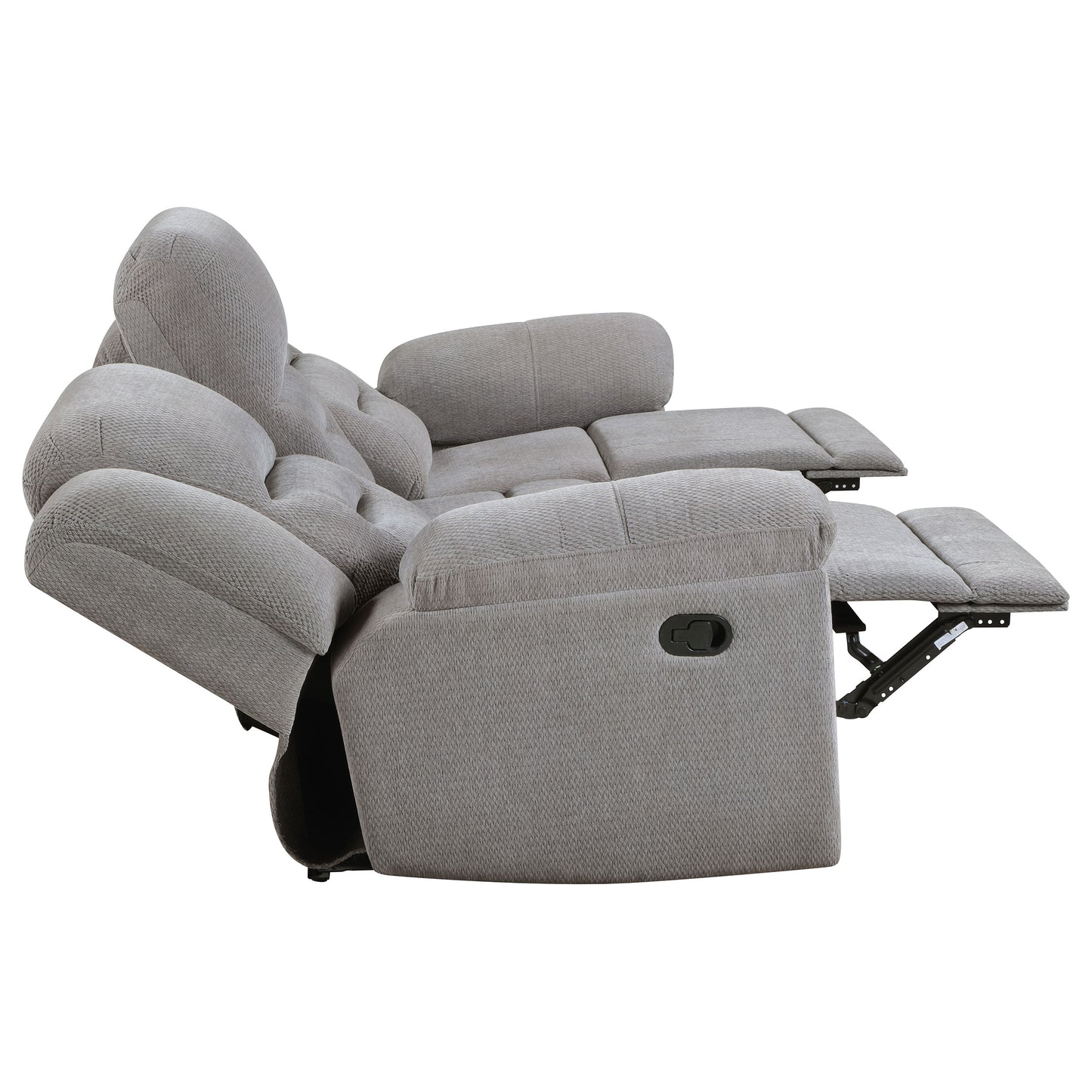 Gilson 3-piece Chenille Upholstered Reclining Sofa Set Grey